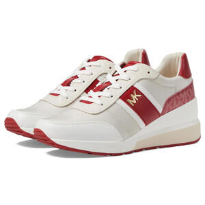 Michael Kors Mabel Trainer Sneakers Shoes Signature Logo Crimson Multi 7.5 M NEW